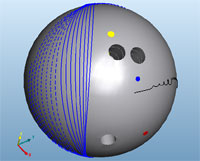 Drilled Bowling Ball With Ball Track